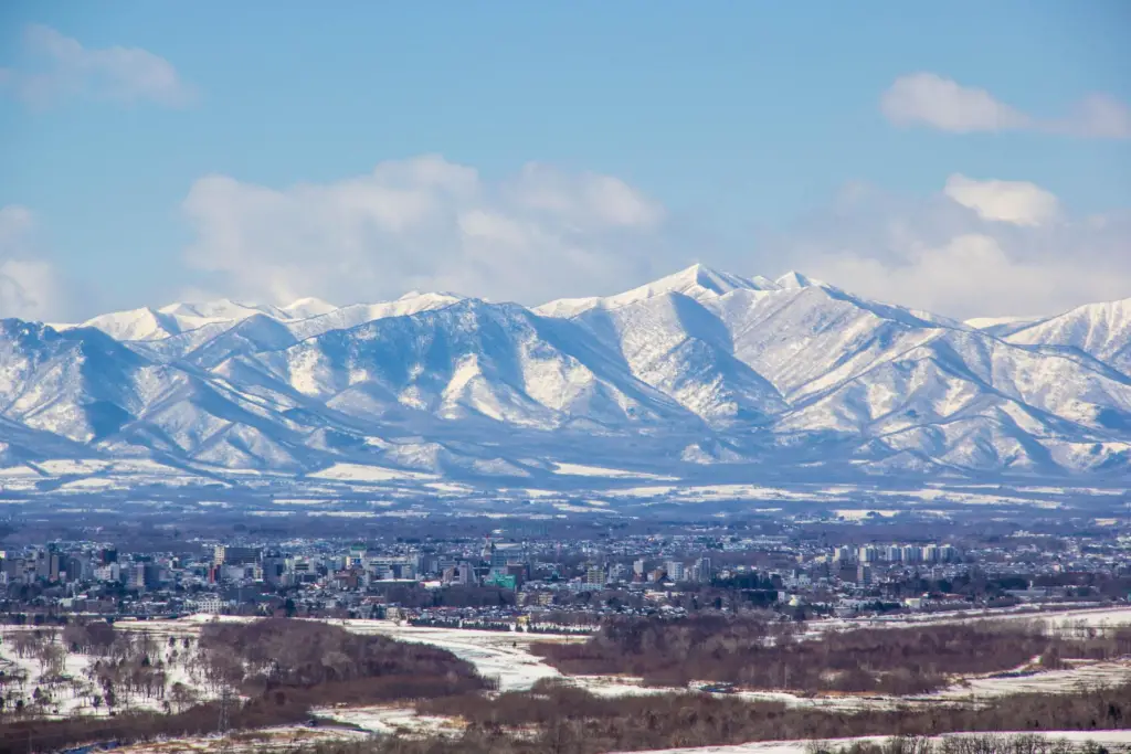 obihiro city and mountains hokkaido