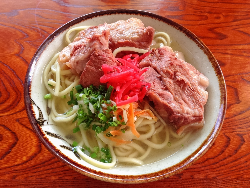 okinawa soba with big meat