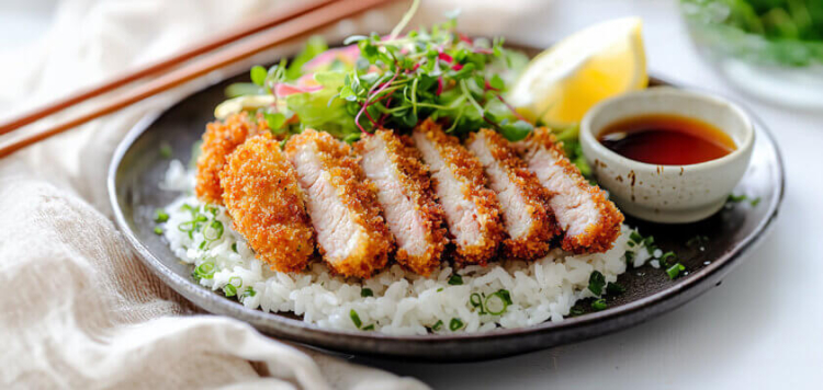 tonkatsu japanese fried and breaded pork dish