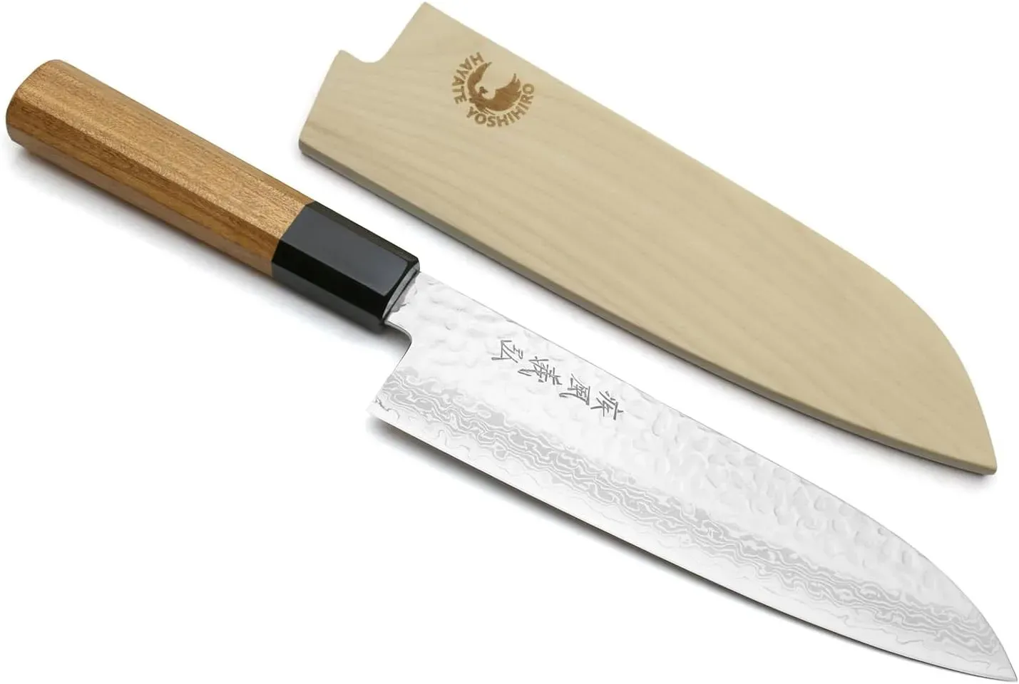 Yoshihiro VG-10 Hammered Damascus Santoku